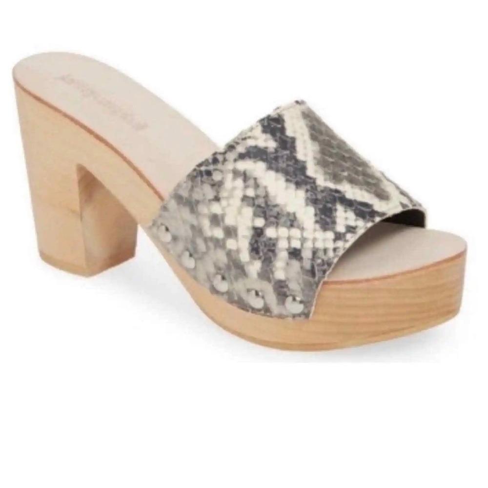 Jeffrey Campbell DLight Snake Platform Clog Wood Sandal Open Toe
